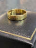22ct Yellow Gold Patterned Band Ring - 3.77G - Size M. Hallmarked