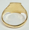 9ct yellow gold rectangle signet ring with the letter J size S