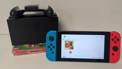 Nintendo Switch Console - Neon Red/Blue & 2 Games
