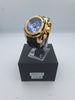 Invicta reserve mens gold effect quartz chronograph watch with rubber strap
