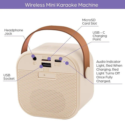 *sealed*Global Gizmos Mini Karaoke Machine with Wireless Microphone & Bluetooth Speaker