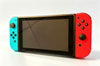 nintendo switch console red and blue joycons joy con