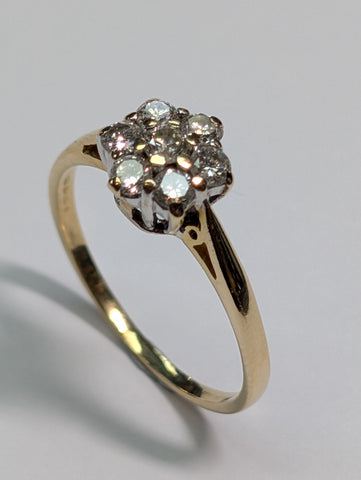 18CT GOLD FOLRAL DIAMOND RING .50PTS PRESTON STORE