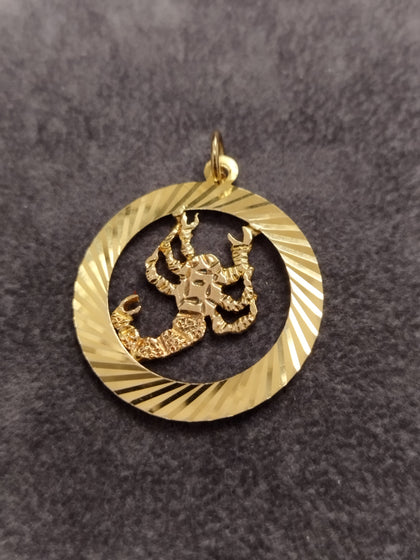 9ct Yellow Gold 'Scorpio' Zodiac Pendant