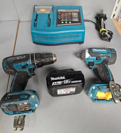 Makita Combi & Impact Set. (Combi, Impact, 1 x 3.0 AH Battery, 1 x Charger).
