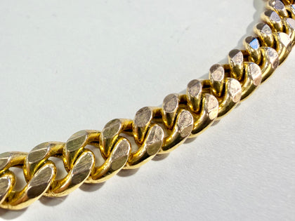 9ct yellow gold cuban curb chain 16