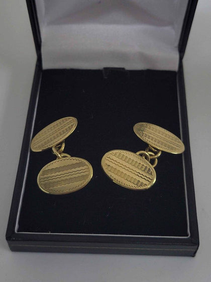 18ct Gold Cufflinks , 10.28g.