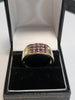 9ct Yellow Gold Ring with Purple Stones - Size W - 7.26g - Hallmarked