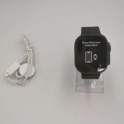 Watch Ultra 2 (Cel) Silicone Strap, Black Titanium, 49mm, with charger