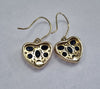 9ct Diamond Sapphire Heart Earrings