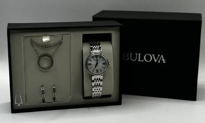 Bulova Crystal Necklace / Earrings / Watch Gift Set - Chesterfield