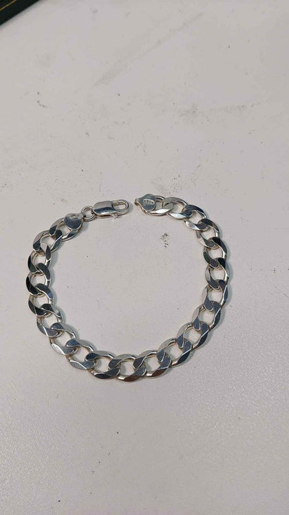 925 Sterling Silver Curb Chain Bracelet - 21.09 Grams - 8