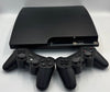 PlayStation 3 slim console 120GB plus 2 controllers and power cables black unboxed