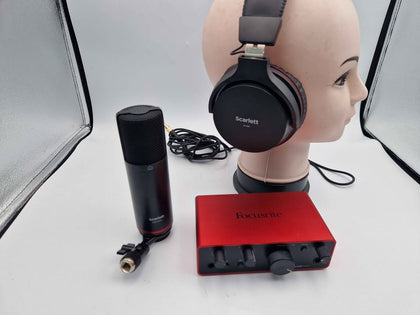 Focusrite Scarlett Solo Studio Bundle (4th Gen) USB Recording Package - Headphones, Interface & Mic