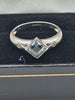 9 CT Diamond hallmarked white gold ring , 2.1 grams - size m box included