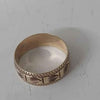 9CT Yellow Gold Band Ring With Patterns - Size S - 3.21 Grams