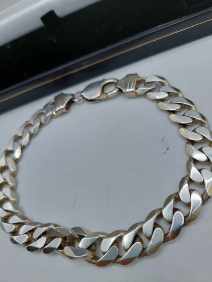 925 STERLING SILVER Curbed bracelete - 31grams