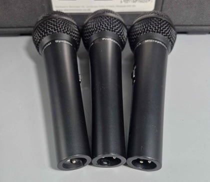 Soundlab Dynamic Vocal Microphone Kit - 3 Microphones, Leads, Carry Case
