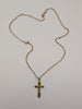 9ct Gold Block Chain With Patterned Cross