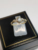 9ct Yellow Gold Ring with Clear Stones - Size P - 1.66g - Hallmarked