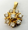 18ct yellow gold flower pendant with diamonds