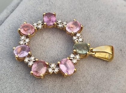 18ct DIAMOND/AMETHYST PENDANT