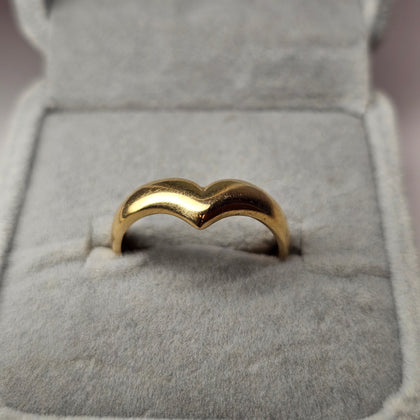 9ct Gold Wishbone Ring Size N 1/2