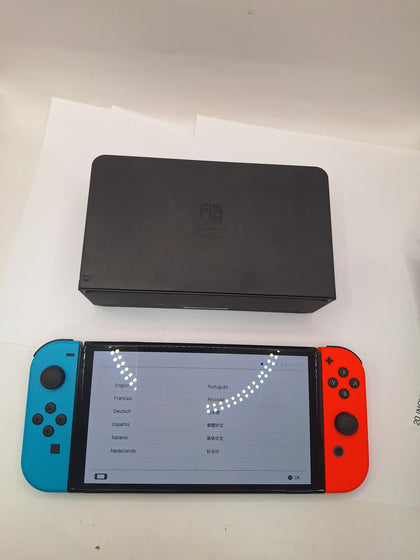 Nintendo Switch OLED Official Console, 64GB, Red/Blue Joy-Cons - Unboxed With Charger And Docking Station