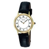 Seiko Watches Gold Finish Ladies Watch on Black Leather Strap SFQ830P1