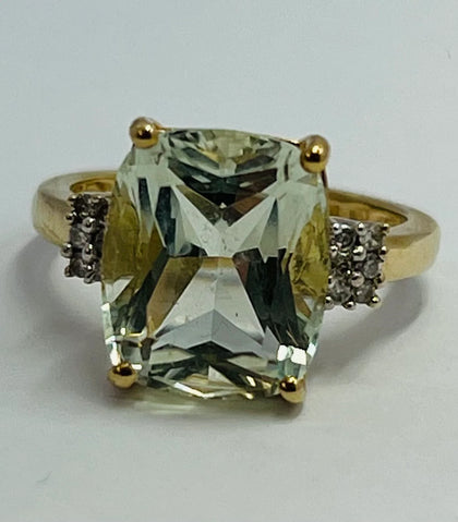 9CT GOLD CZ RING SIZE L