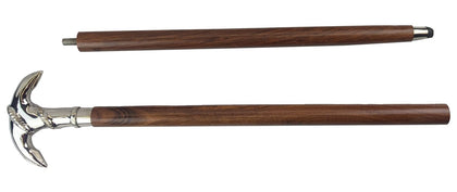 2 Piece Anchor Swagger Cane - Nickel Plated & Sheesham Wood 97cm