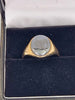9ct Yellow Gold Hematite Intaglio Men's Signet Ring - Size Q - 2.50 Grams