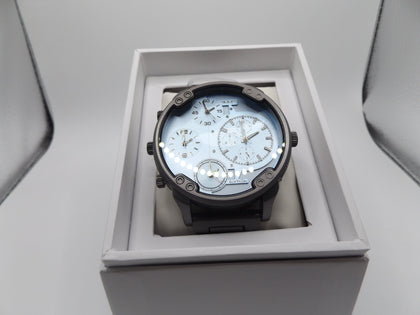 Softech Men's Gunmetal Grey Large Blue face Watch