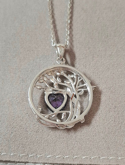 FANCIME Tree of Life Birthstone Necklace  Amethyst