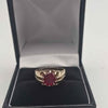 Vintage 9ct Yellow Gold Ruby Signet Ring - Size M - 5.12 Grams