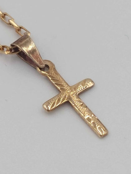 (9ct Hallmarked&Tested), Gold Chain With Cross Pendant, 3.9g, 16