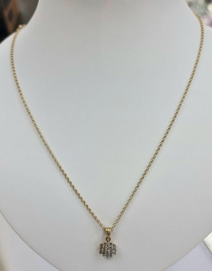 9ct Gold Chain With Diamond Pendant 0.50ct