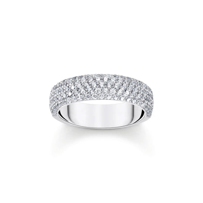 Thomas Sabo Women's Essentials Ring Silver White Zirconia Band Size-O