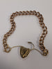 9ct Gold Charm bracelet - heart lock & safety chain