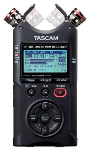 Tascam DR-40X Handheld 4-track recorder, dual recording (2x stereo)