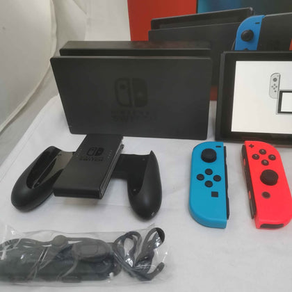Switch Console, 32GB HAC-001-01 + Neon Red/Blue Joy-Con, Boxed With All Accessories