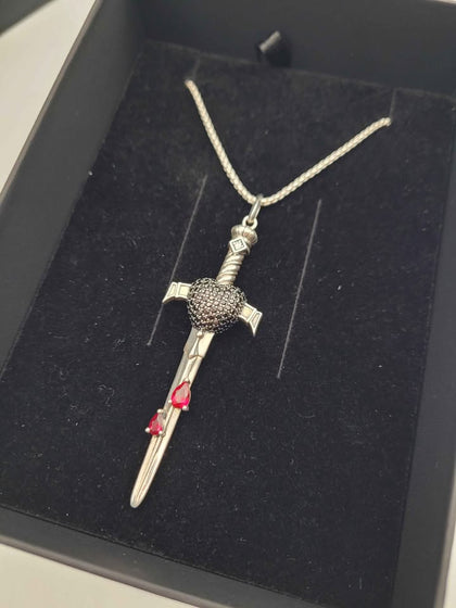 Rare Thomas Sabo Drip Sword Pendant – Heavy Sterling Silver – 28