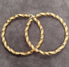 9ct Yellow Gold Large Twisted Hoop Earrings – Large 80mm