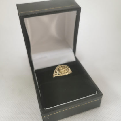 9K Gold Ring with 1999 Sovereign, 0.95Grams, Size: H with Box