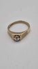 9ct Yellow Gold Mens Signet Ring With CZ Stones - Size N - 2.25 Grams