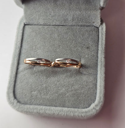 14ct Two Colour Gold Earrings