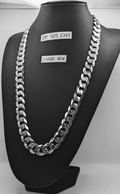 925 SILVER HALLMARKED, OVAL CURBED, 24