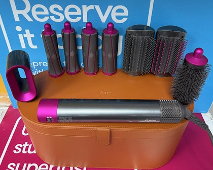 DYSON AIRWRAP FUSCHIA/NICKLE AND 8 ATTACHMENTS BOXED