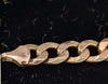 9CT HALLAMRKED 375, YELLOW GOLD, CURBED BRACELET W/ LOBSTER LOCK, 8", 15.1G