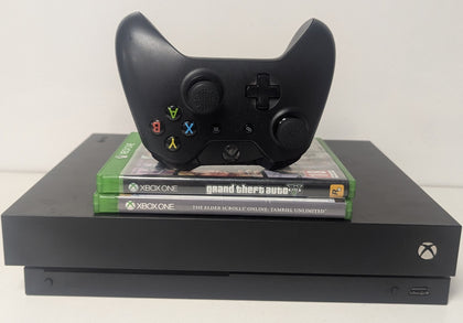Microsoft Xbox One X - 1 TB - Black  & 2 games